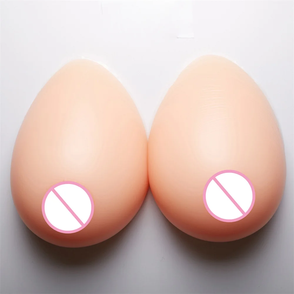 2PC Realistic Shemale Fake Boobs False Breast Forms Crossdresser Boobs Silicone Adhesive Breast Tits For Drag Queen Crossdresser