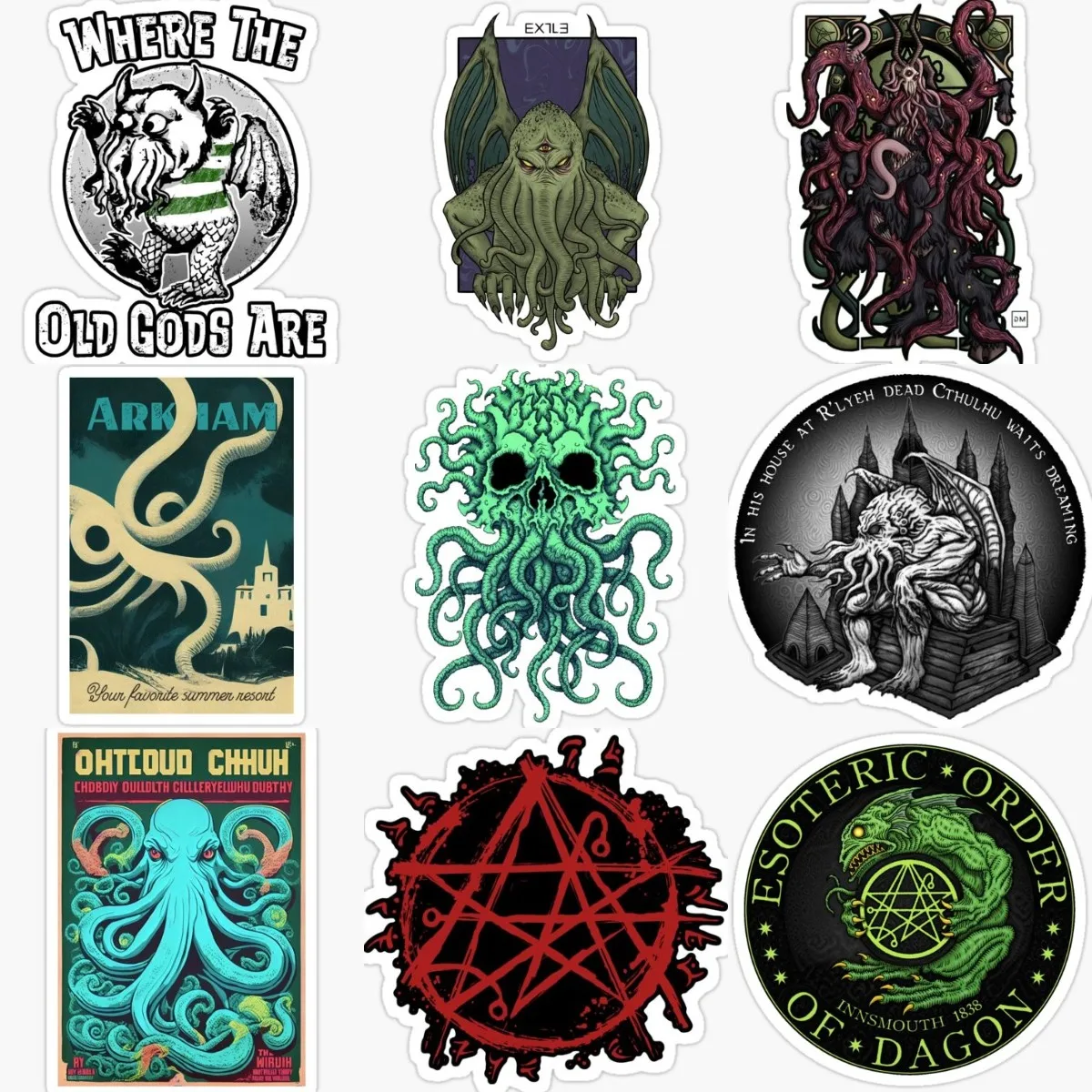 Creative Cthulhu Great Old Ones Octopus Monster PVC Accessories Sticker for Decorate Fridge Car Truck Motorcycle Off-road Decal