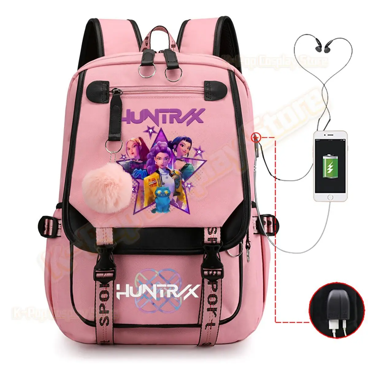 

KPop Demon Hunters School Bags Rumi Mira Zoey Fans Bagpack 2025 Hot sales Backpacks for Girl Boy Laptop Usb Port Bag