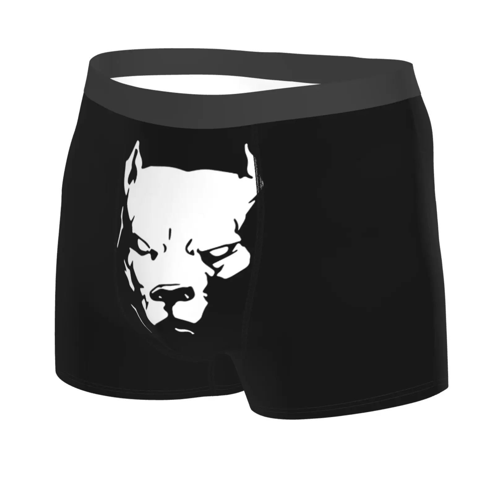 Pit Bull Dog Pattern Print Men's Breathable Boxer Briefs Comfort Soft Stretch Underwear Trunks with Bulge Pouch for Men Boys