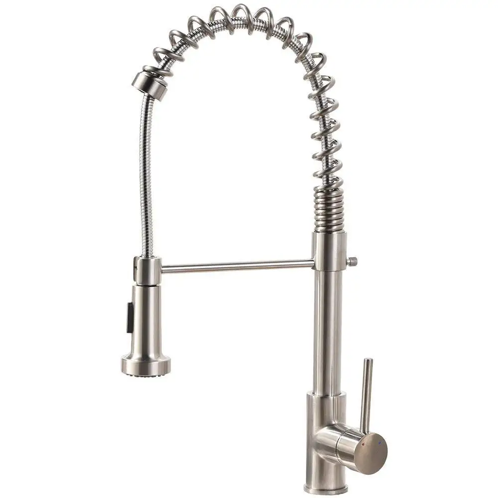 

Kitchen Faucet with Pull Down Sprayer Low Lead Single Handle Spring Kitchen Sink Faucet, Chrome Kitchen Faucet