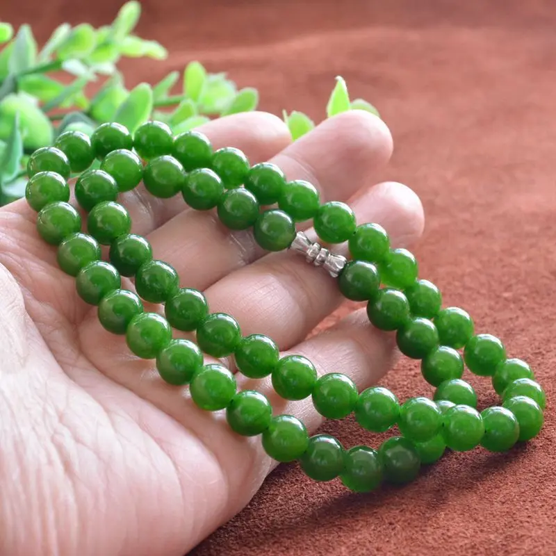 

Xinjiang Hotan Jade Jasper Bead Necklace Women's Fashion Trend Mother Chain Jewelry