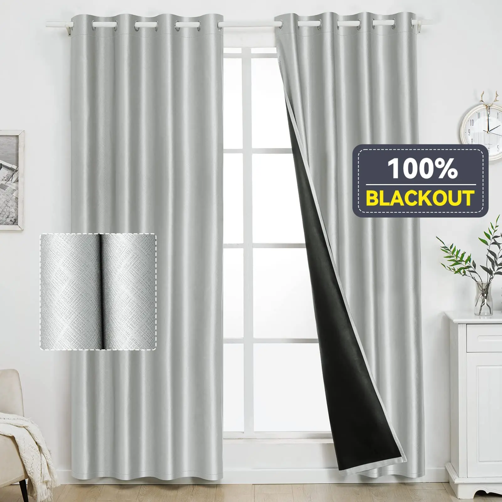 310cm Height Custom Made Solid Color Blackout Curtains, 100% Blackout, Bedroom, Living Room, Thick Shading, Insulation