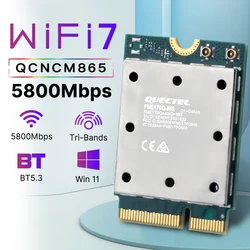 FENVI WiFi 7 QCNCM865 tarjeta WiFi inalámbrica Bluetooth 5,3 Tri Band 2,4G/5G/6Ghz 802.11be M.2 NGFF adaptador inalámbrico para Win11