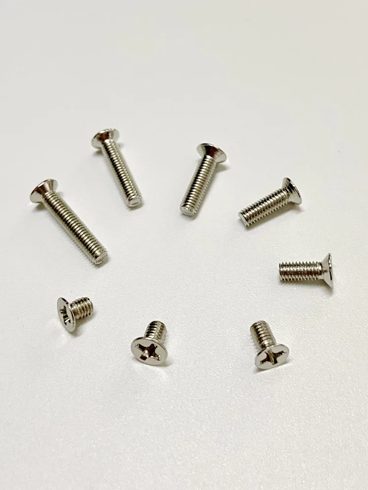 

Nickel Plated Iron Material Metal Fasteners Countersunk Cross Groove Mechanical Thread M3 Flat Head Bolt Locking Fixing Screw