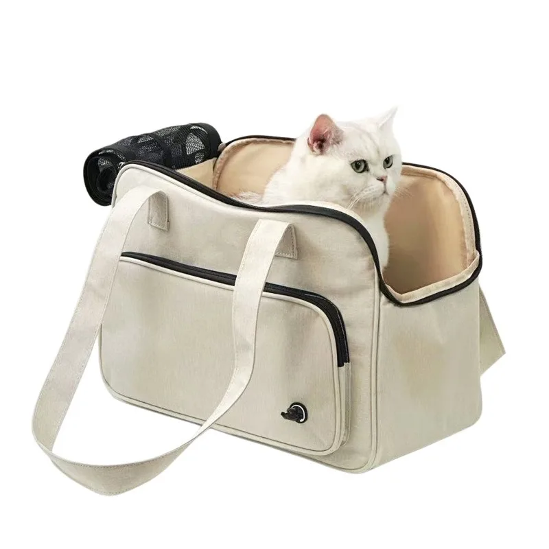 

Large Capacity Pet Carrier Bag, Portable Soft-Sided Cat Handbag Travel Tote for Small Dogs Cats, Breathable Mesh Outdoor