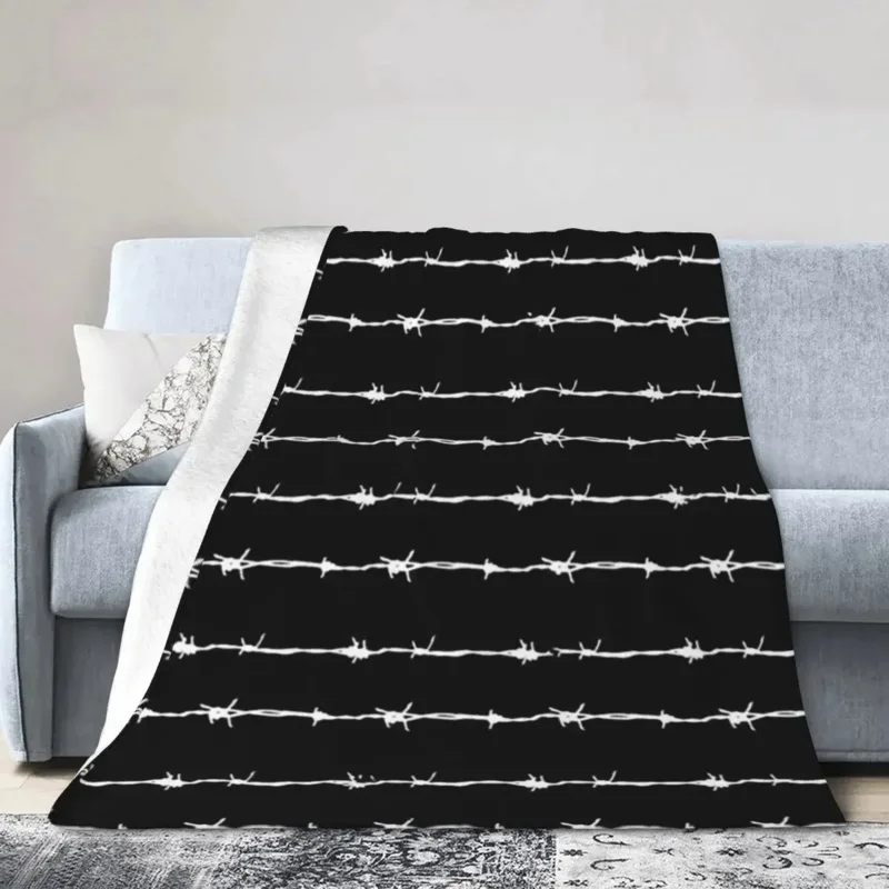 Barbed Wire Blanket Soft Warm Flannel Throw Blanket Cover for Bed Livingroom Picnic Travel Home Couch