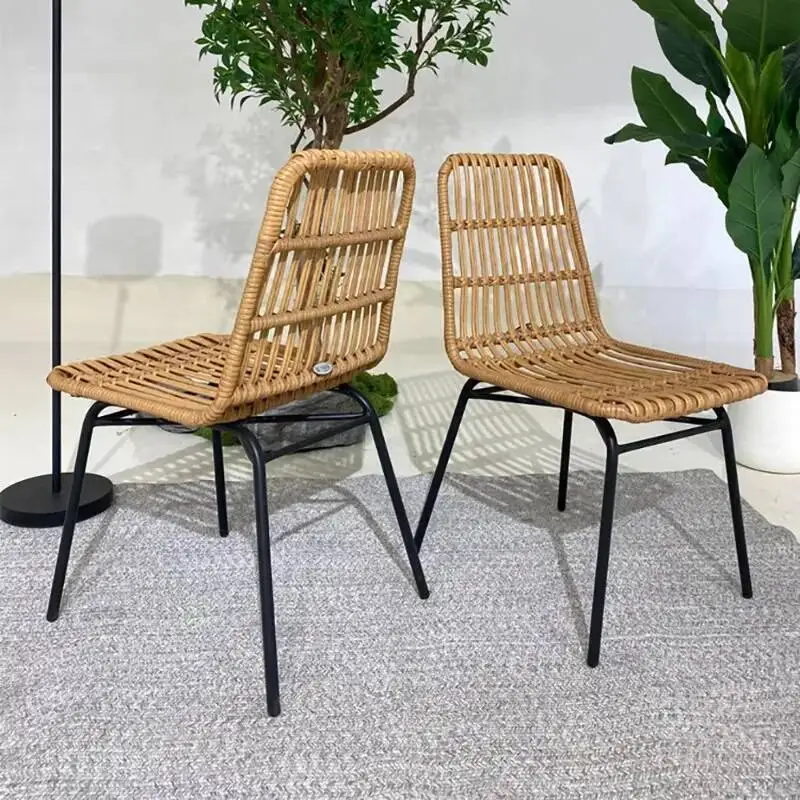 Dining Set Of 2 Chairs Premium Rattan Modern Designer Bedroom Dining Chairs Nordic Kitchen Chaise Salle A Manger Home Furniture