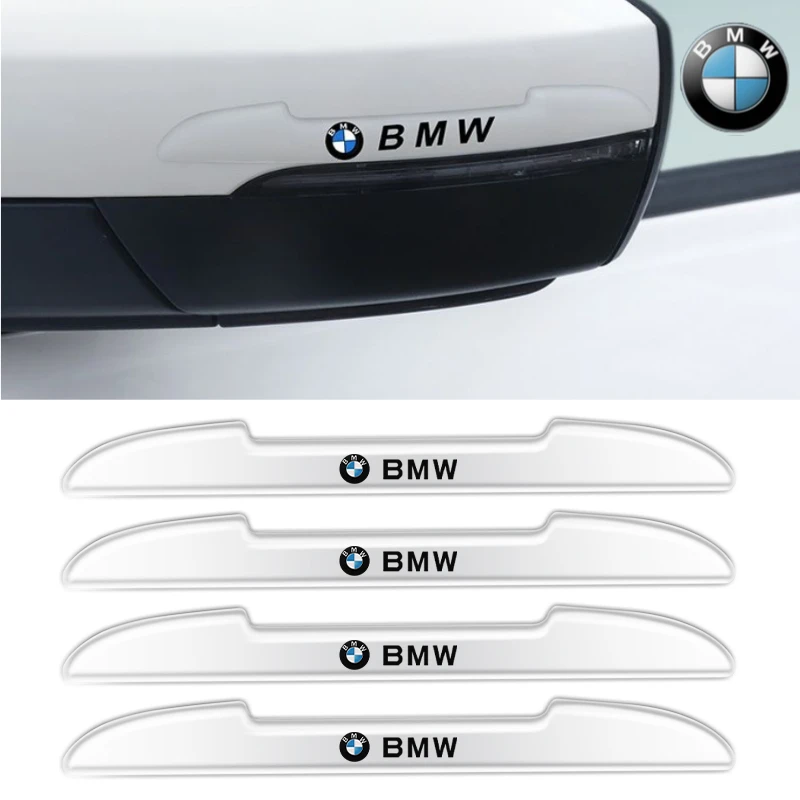 

4Pcs Car Styling Car Door Rearview Mirror Anti-collision Stickers For BMW M3 M5 M6 X6 X3 E46 E90 E39 F10 Bumper Protector Strip