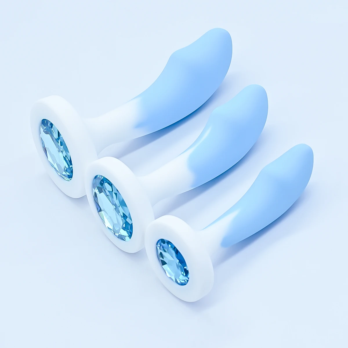 Tapón Anal de silicona para mujer y hombre, Base de cristal, Juguetes sexuales anales, consolador Anal, 3 tamaños