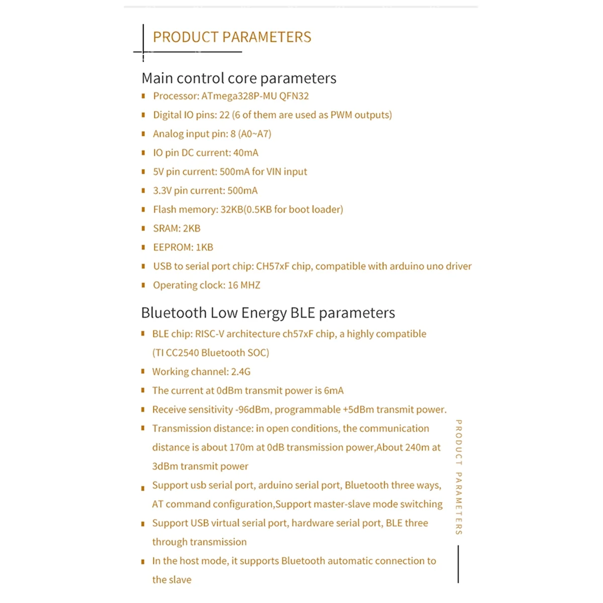 Suitable for Arduino Nano Upgrade/Integrated CC2540 BLE Bluetooth 4.2/Ble Nano Motherboard Interface Type-C