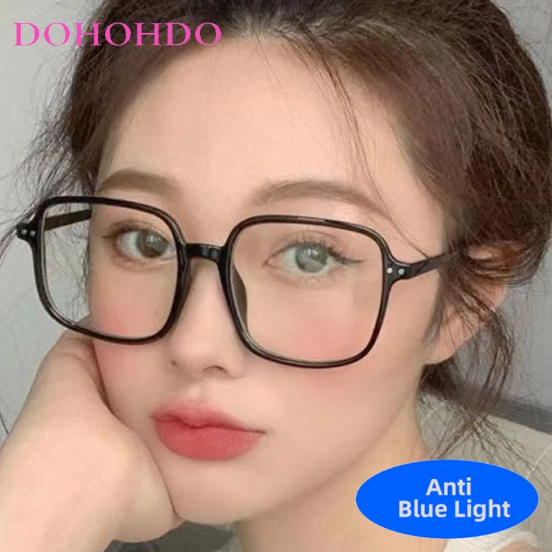 

Popular Classic Big Square Blue Light Blocking Glasses Women Men Brand Designer Optical Eyeglasses For Office Work Lentes Очки