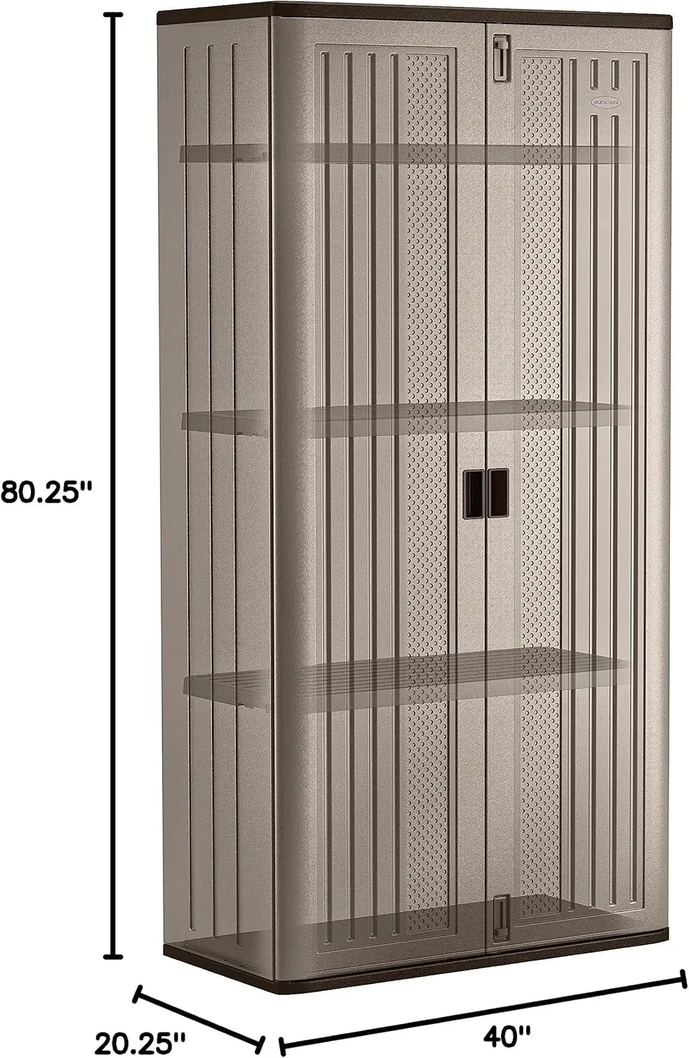 

31 Cubic Feet Mega Tall Storage Cabinet with 3 Adjustable Shelves, Platinum Metallic & Slate – Garage or Basement Utility·New