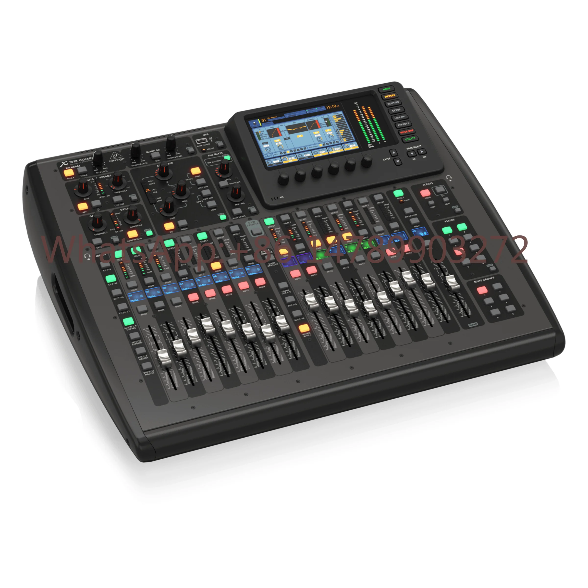 Mezclador Digital Compacto Behringer X32 de 40 Canales, Consola de Mezcla de 25 Buses, 16 Preamplificadores Midas Programables, 17 Faders Motorizados Integrados