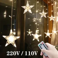 Star String Lights LED Christmas Garland Fairy Curtain light 2.5M Outdoor Indoor For Bedroom Home Party Ramadan Decoration 2023