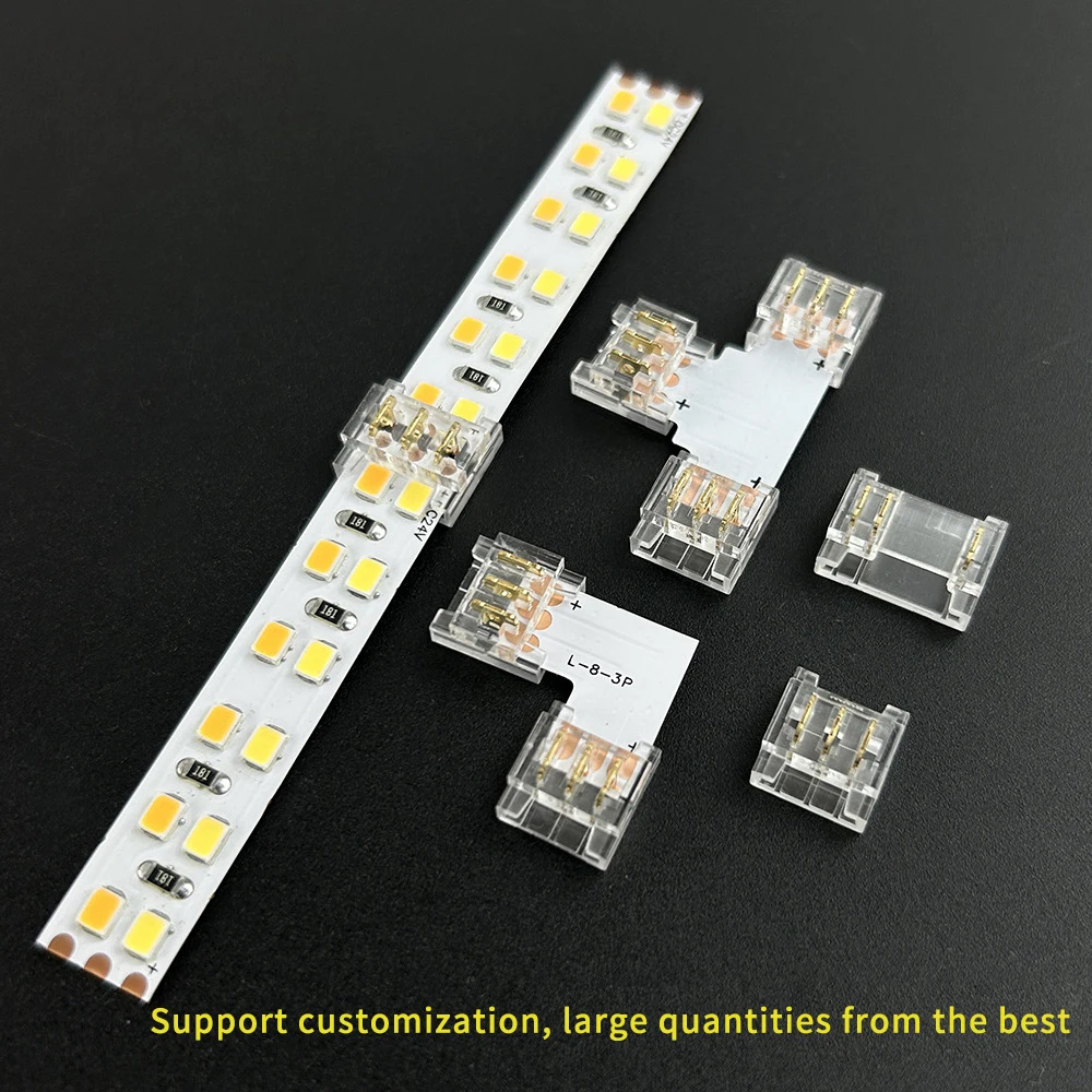 3p SMTCOB light stripsolderlessindirect connector connector right angle L-shaped corner crystal buckle with no hidden area 10PCS