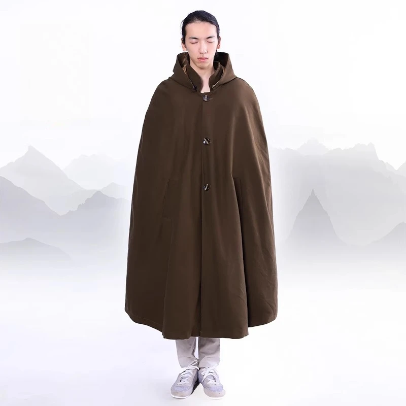 يمكن تفكيك الملابس القطنية الشتوية وغسلها، عباءة رجالية بطبقة مزدوجة سميكة ومتوسطة وطويلة