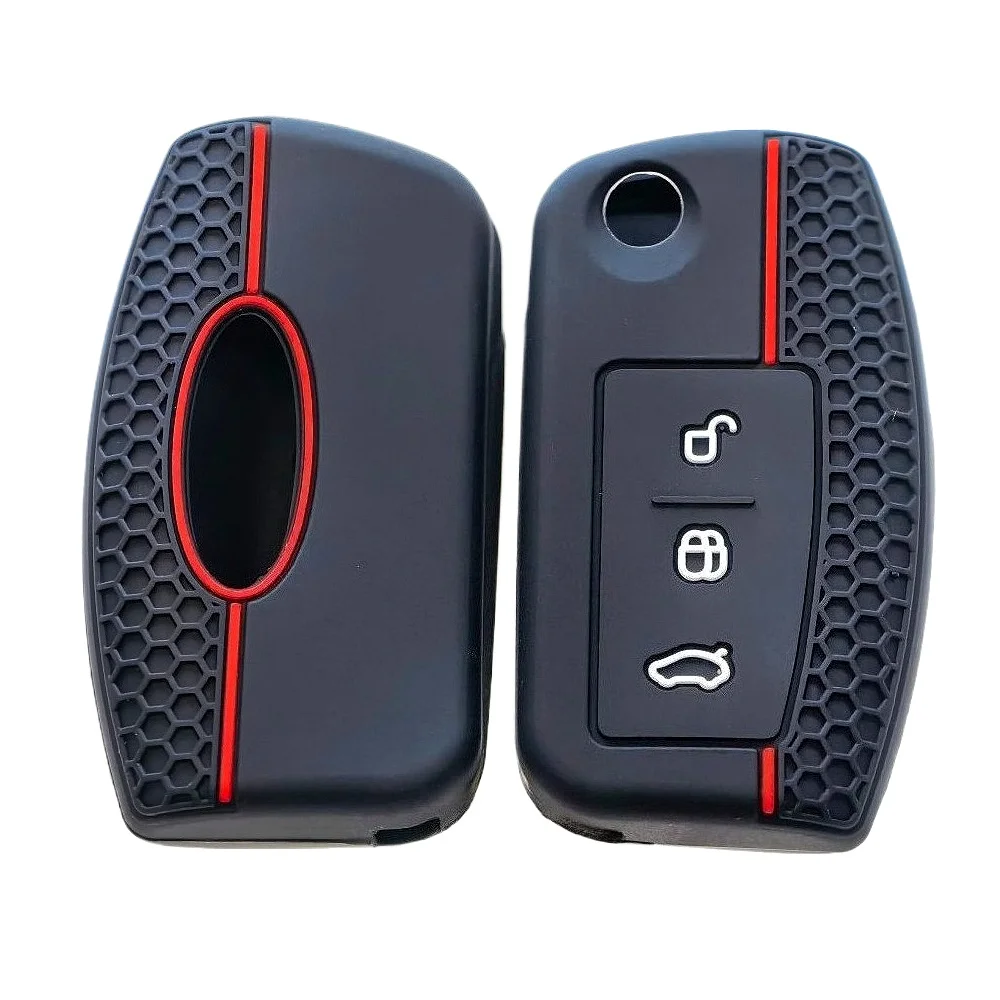 silicone car key case cover key holder for Ford Focus mk2 C Max S-MAX EcoSport Fusion Fiesta Mk7 Cowgar Mondeo 2 Mustang Mach