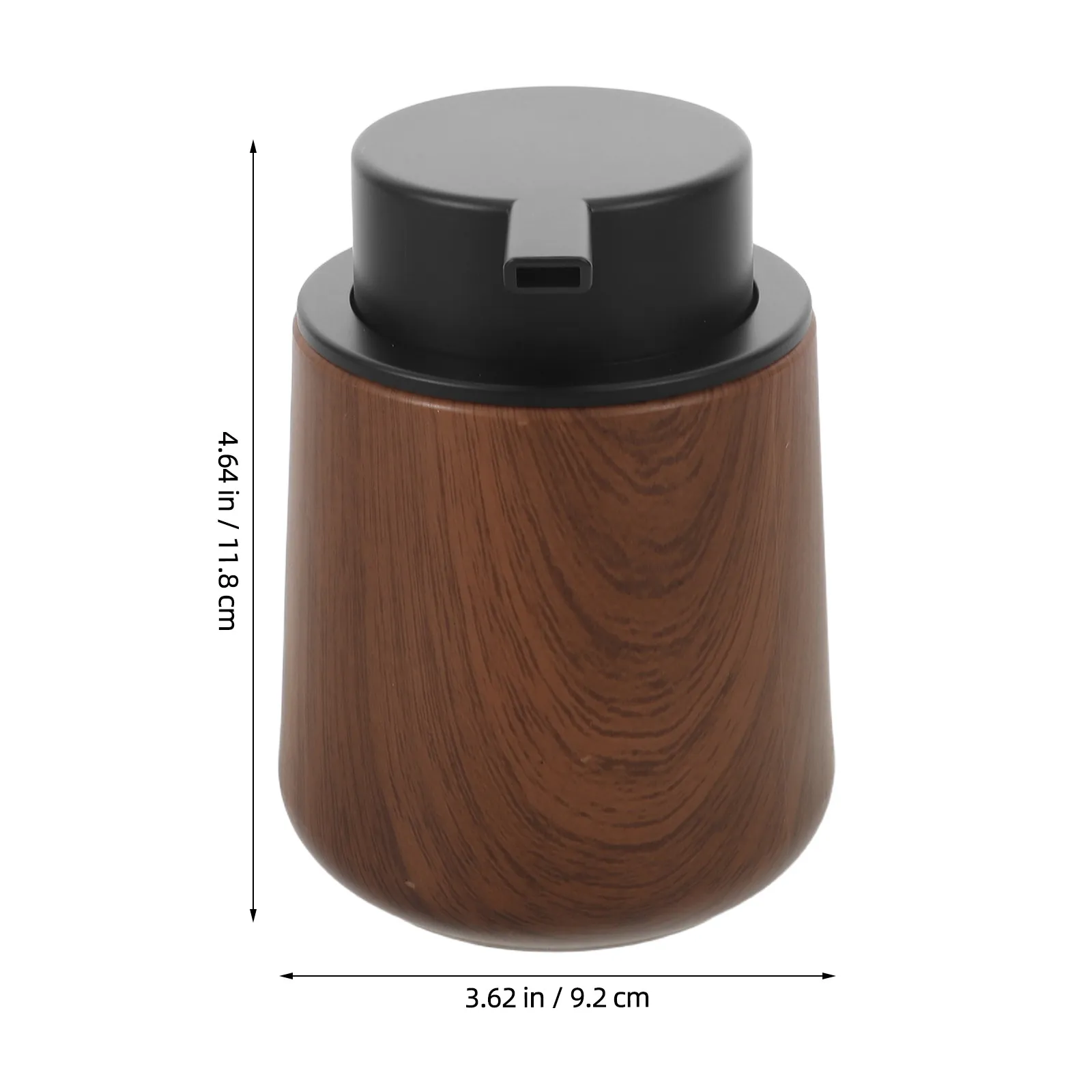 250Ml Refillable Foaming Soap Pump Dispenser Walnut Wood Grain Aesthetic Design for Bathroom Kitchen Hotel Countertop Travel