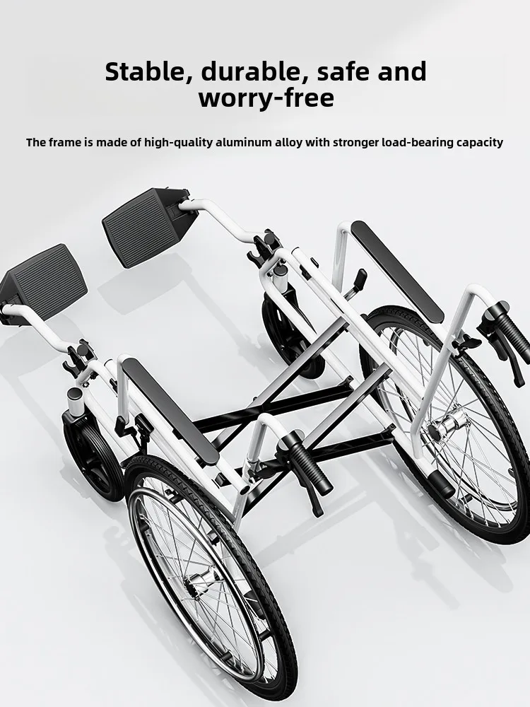 Compact Foldable Manual Travel Wheelchair