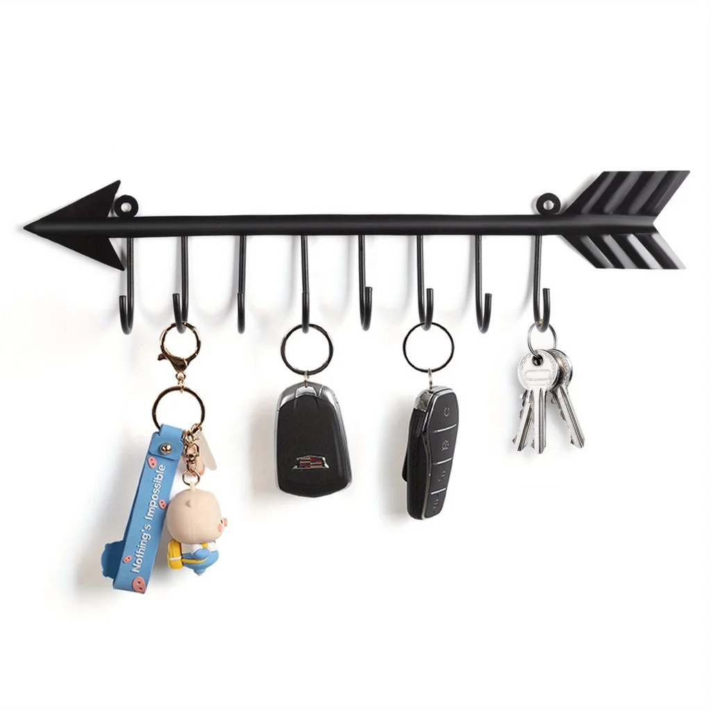 1pc Wall Mounted Arrow Shaped Key Holder, Decorative Key Holder, Household Organizer Key Hanger Rack Towel Rack,Coat rack