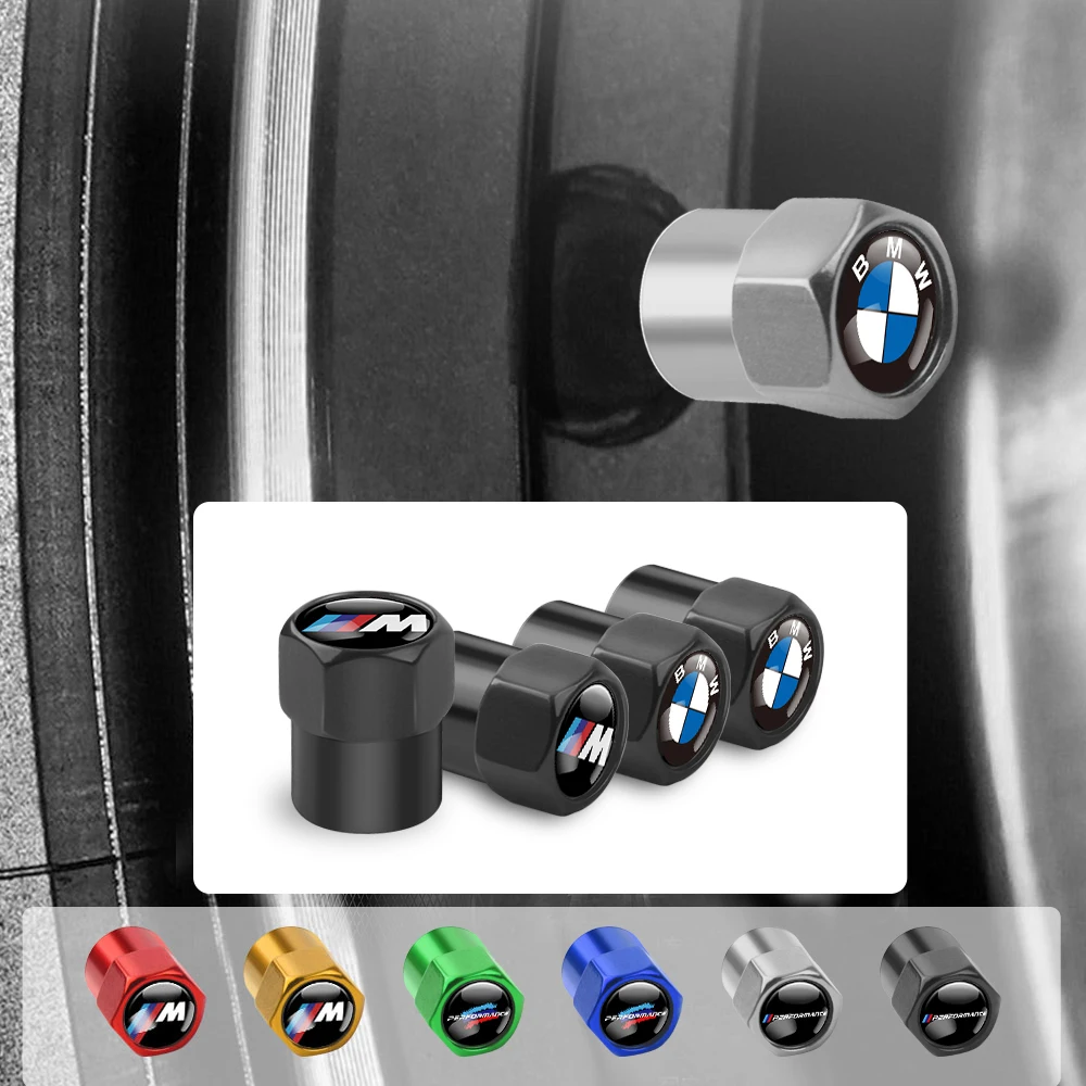 4Pcs Car Styling Aluminum Wheel Tires Bolt-in Valve Caps Emblem For BMW M M3 M5 M6 M2 X1 X2 X3 X5 X6 X4 E30 E39 E46 E53 E60 G30