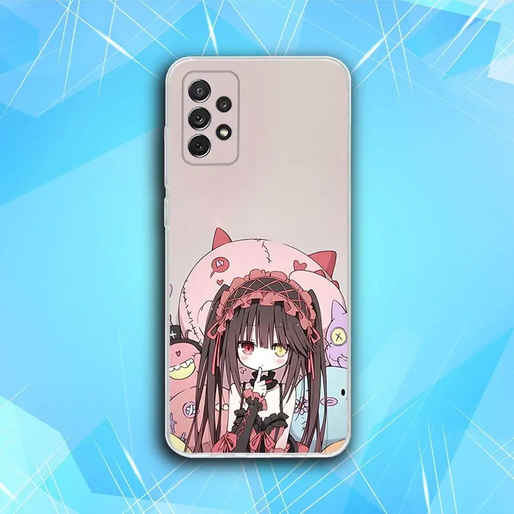 T-Tokisaki Anime Kurumi Phone Case For Samsung S30,23,21,22,20, FE lite,S10,9,8,7 PIus Note20ultra Soft Transparent