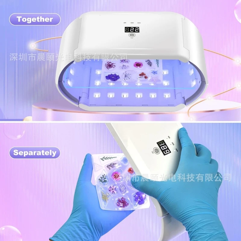 Versatile 96W UV Resin Lamp with Customizable Timer Fast Curing UV Light with Time Settings Practical Nails Accessories