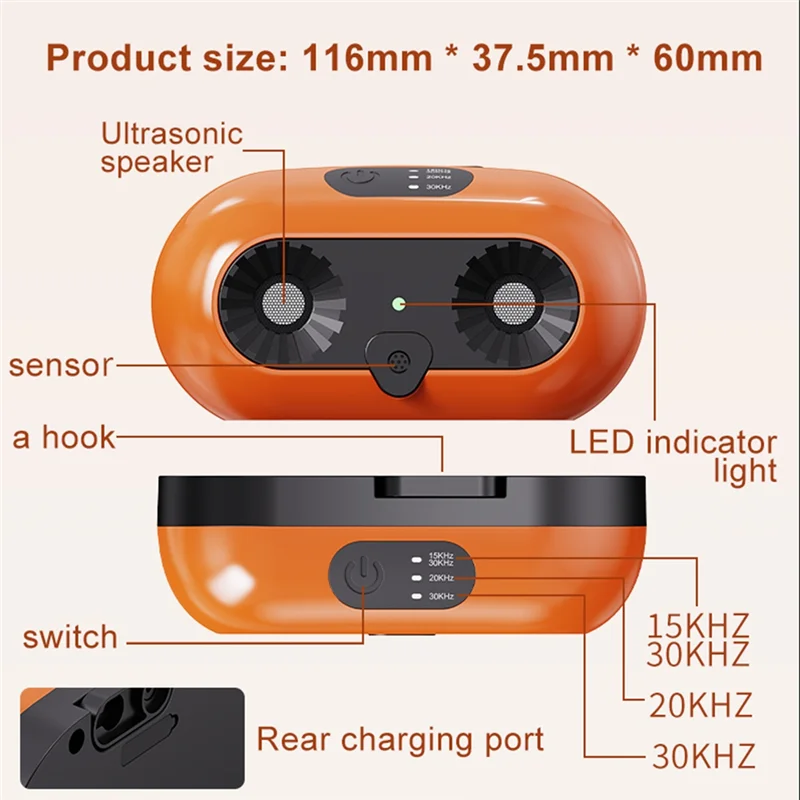 

CQMF-Ultrasonic Anti-Bark Device For Garden & Outdoor Use, Dog Training Barking Deterrent, Intelligent Noise Prevention