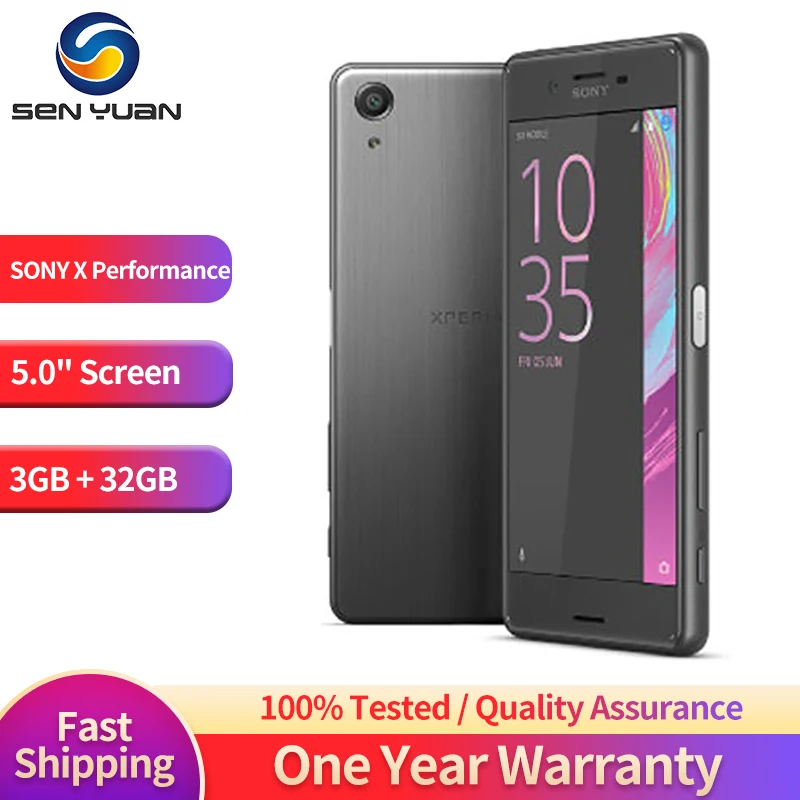 

Original Sony Xperia X Performance F8131 F8132 4G LTE RAM 3GB ROM 32GB Android 5.0" IPS 23MP WIFI 1080P GPS Mobile Phone