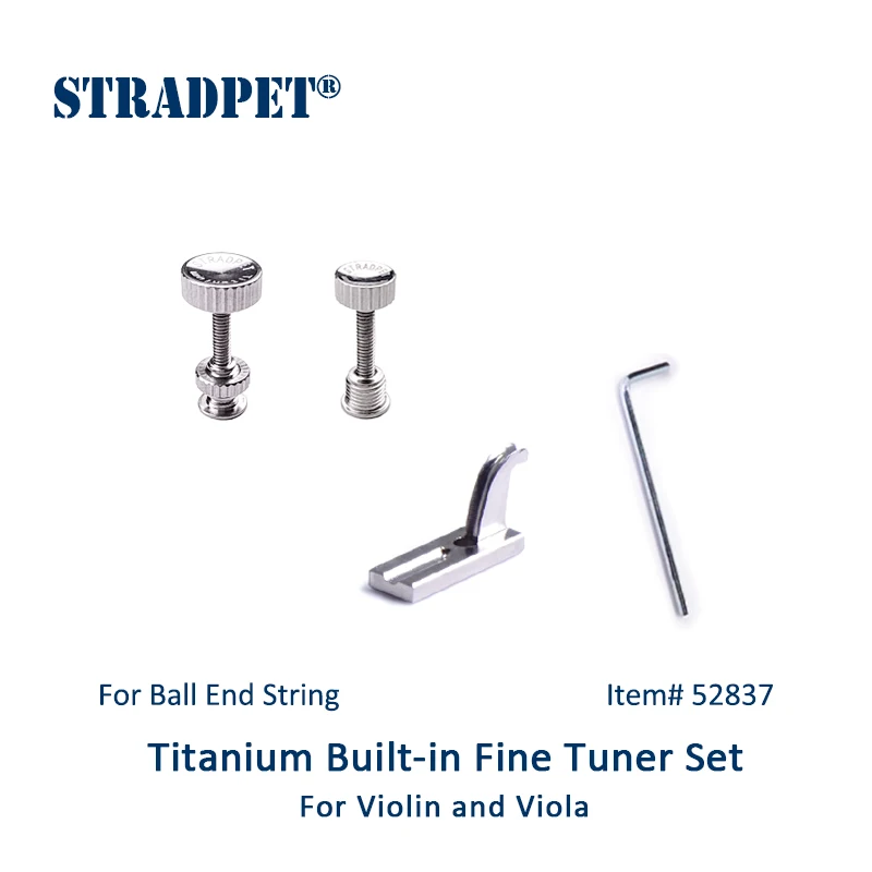 Juego de afinador fino de titanio incorporado para violín STRADPET para cuerda de extremo de bola, accesorios para violín y viola