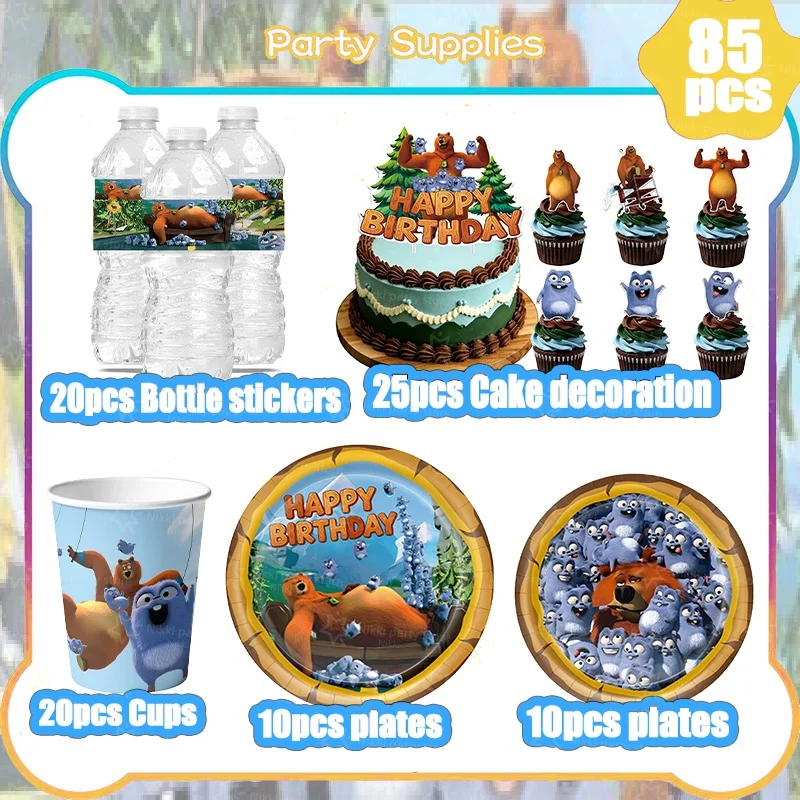 Grizzy and the Lemmings Birthday Decorations Party Favors Stickers Poster Backdrop Banner Cake Decoration Baby Showe Gift Toys view 2