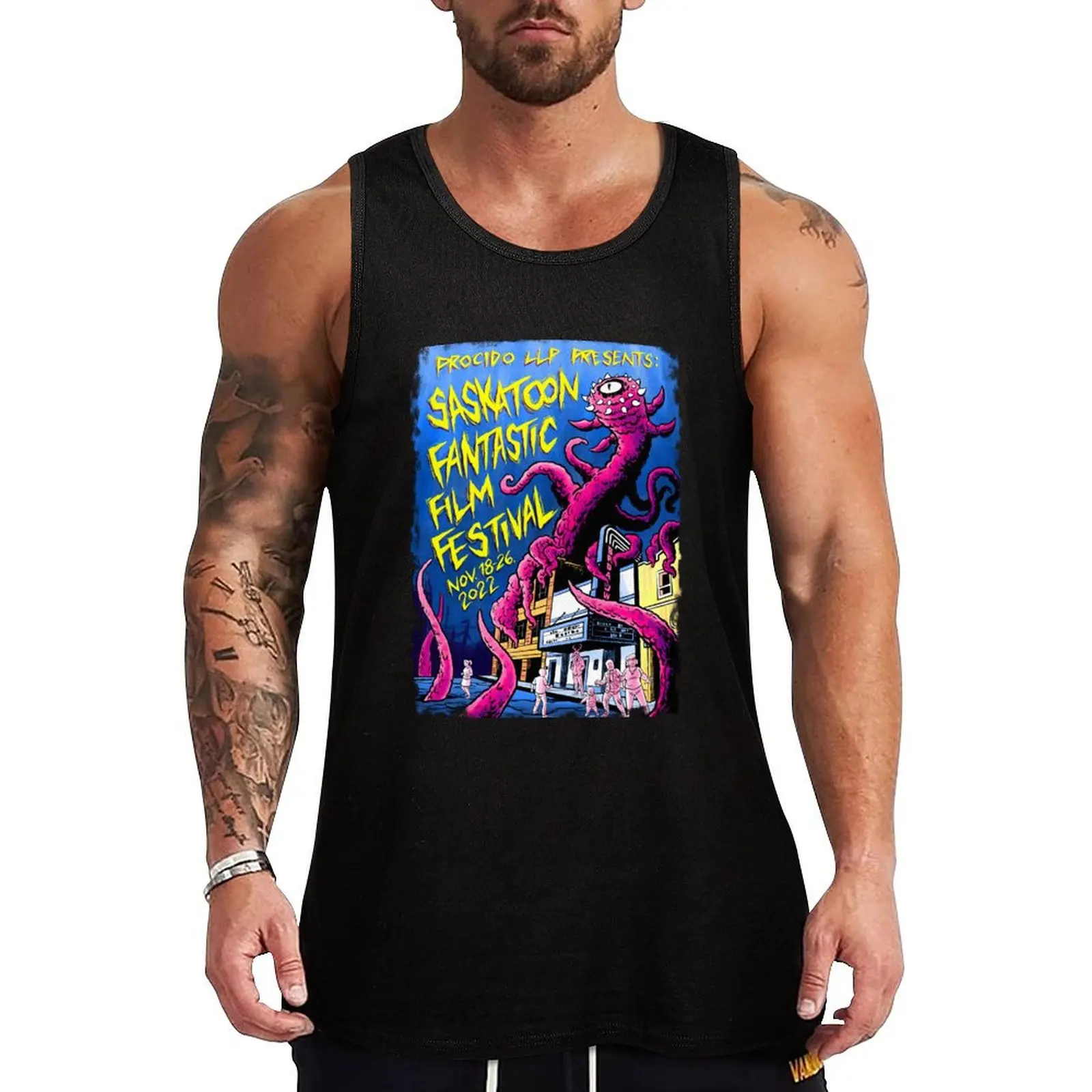 Saskatoon Fantastic Film Festival 2022 Tank Top t shirt bodybuilding singlet for men bodybuilding t-shirt