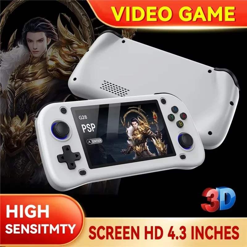 

Игровые консоли G28 4,3-дюймовый IPS-экран Портативные игровые плееры Системный эмулятор Linux Портативная консоль Ретро видеоигры 64G 128G