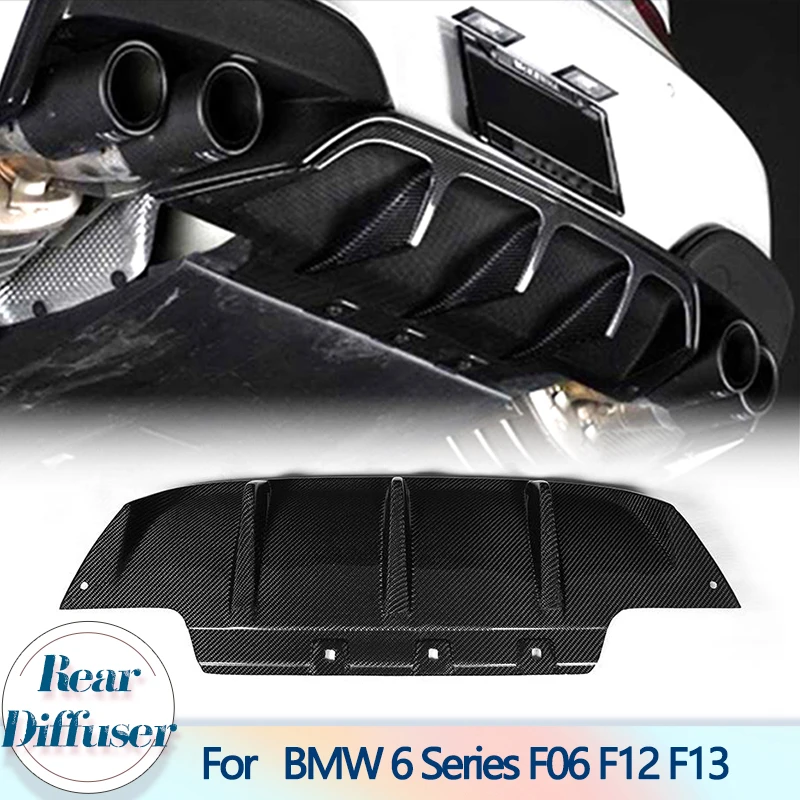 Carbon Fiber Car Rear Bumper Diffuser Lip Spoiler For BMW 6 Series F06 F12 F13 M6 2012-2017 Rear Bumper Diffuser Lip Apron FRP