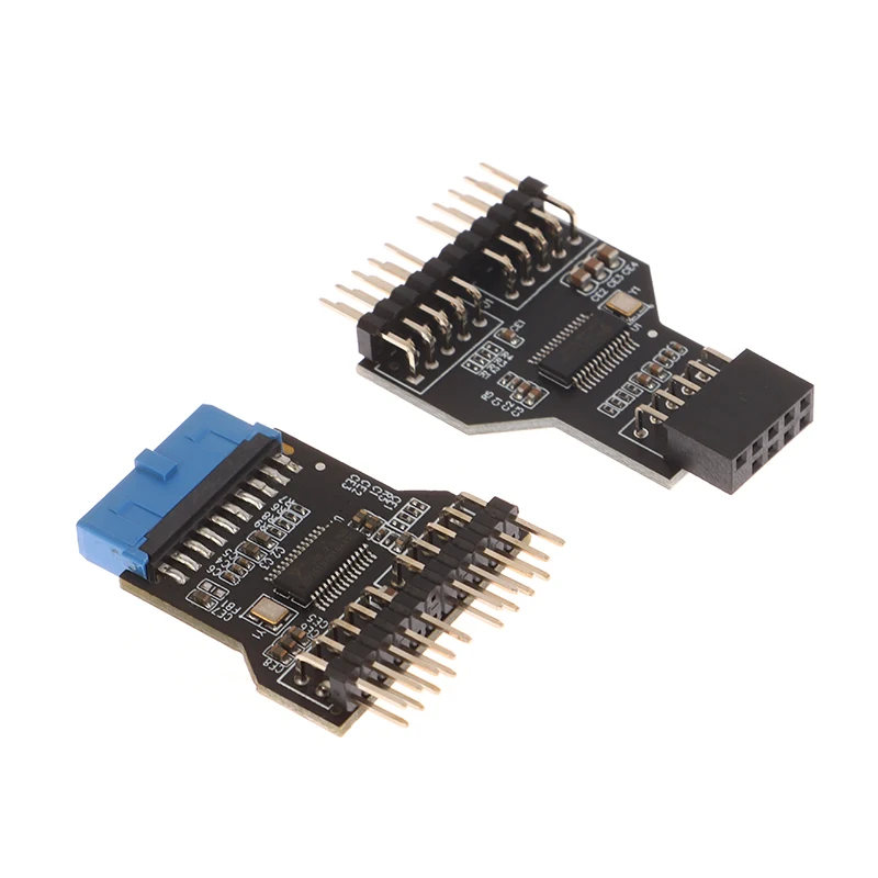 USB 2.0 9Pin Splitter Moederbord 9Pin Header Splitter 1 Naar 2 Uitbreiding Adapter 9-Pin USB HUB USB2.0 connectoren Voor RGB Lamp Fan