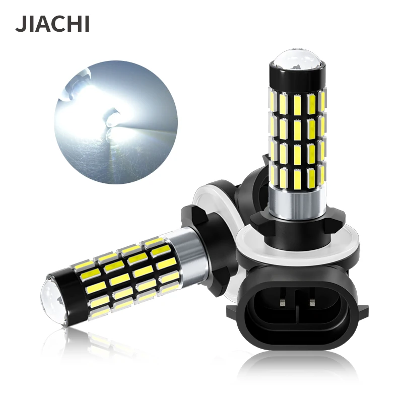 

JIACHI 2PCS 881 Led Auto Fog 360 Degree Lights Bulb 4014 51 Chips 1275LM High Lumen with Lens 880 H27 Car Driving Running Lamp