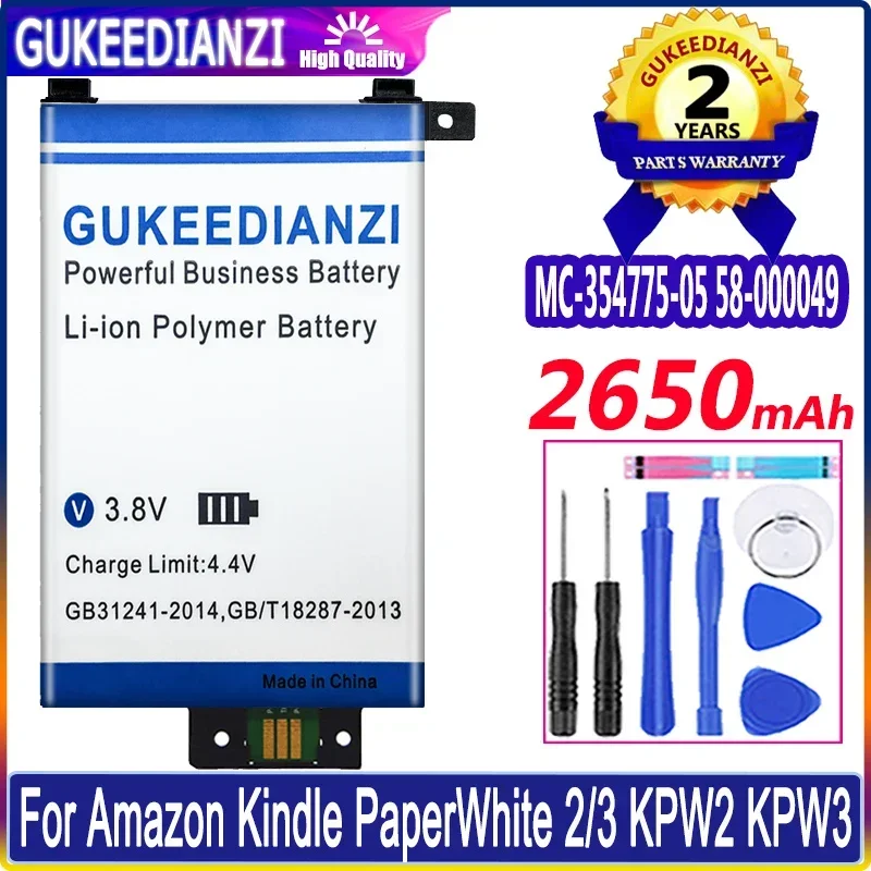 2650mAh MC-354775-05 58-000049 Mobile Phone Battery For Amazon Kindle PaperWhite 2/3 KPW3 KPW2 DP75SDI S13-R1 Batteries