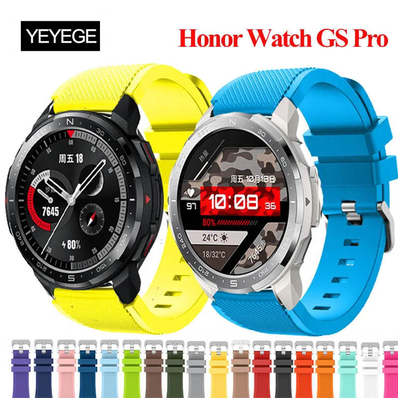 22MM Silicone Band For Honor Watch GS Pro Strap Replacement Bracelet Strap Wristband Accessories For Honor GSPro GS3 Correa Band