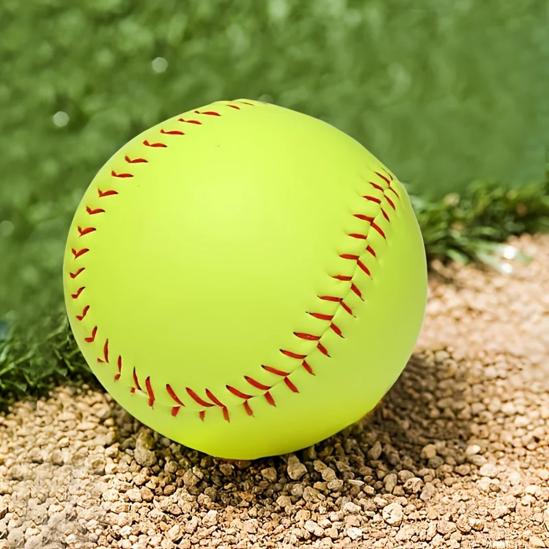12-inch Hard Slow Pitch Softball | Rubber Outdoor Sports Ball for Adult Training, Green Color