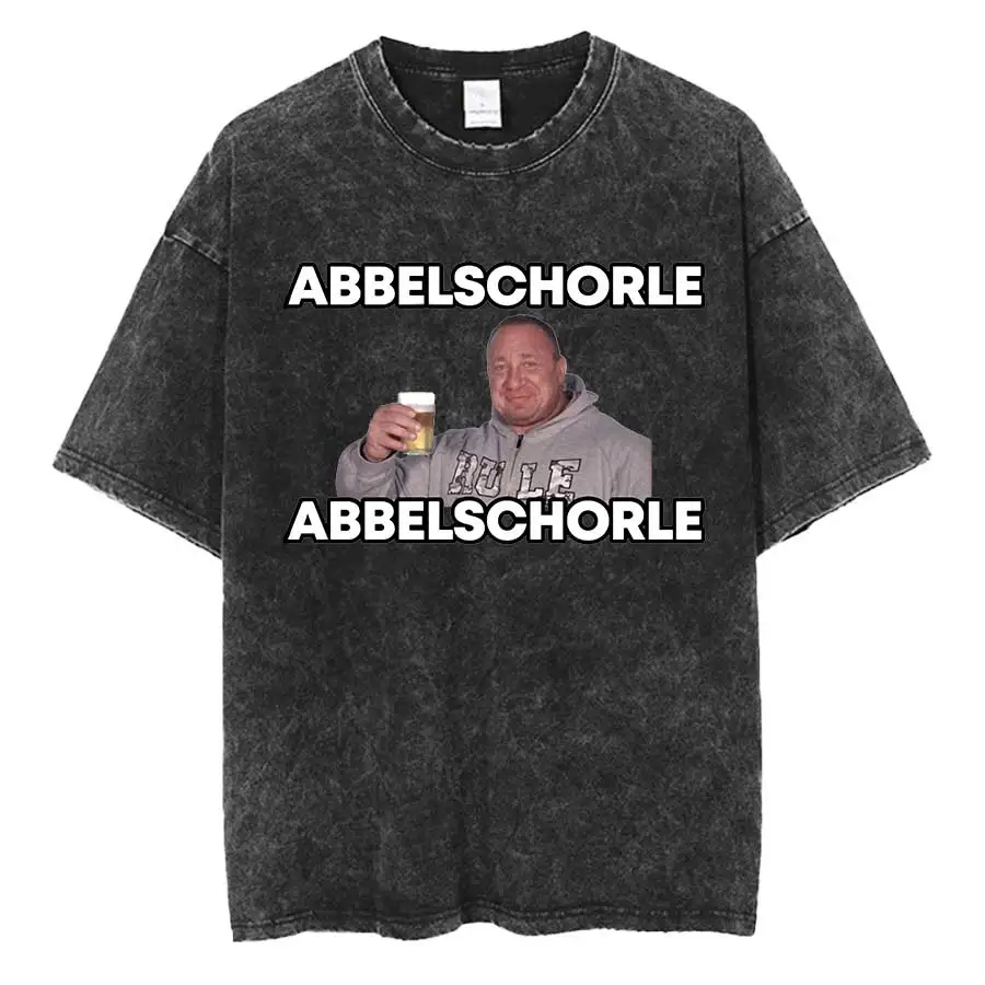 

Markus Rühl Meme Apfelschorle Abbelschorle Oversized T shirt 100% Cotton Vintage Washed T-shirt for men women hiphop streetwear