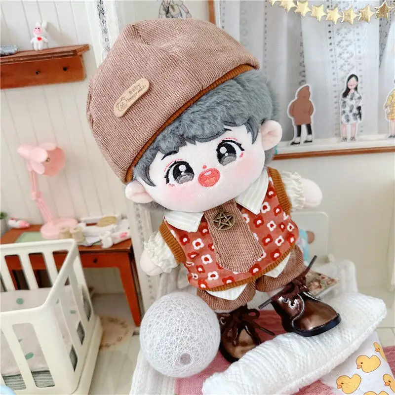 20cm New Cotton Baby Grey hair Boy Idol Star Doll Cute Stuffed Customization Figure Toys Doll Plushies Toys Fans Collection