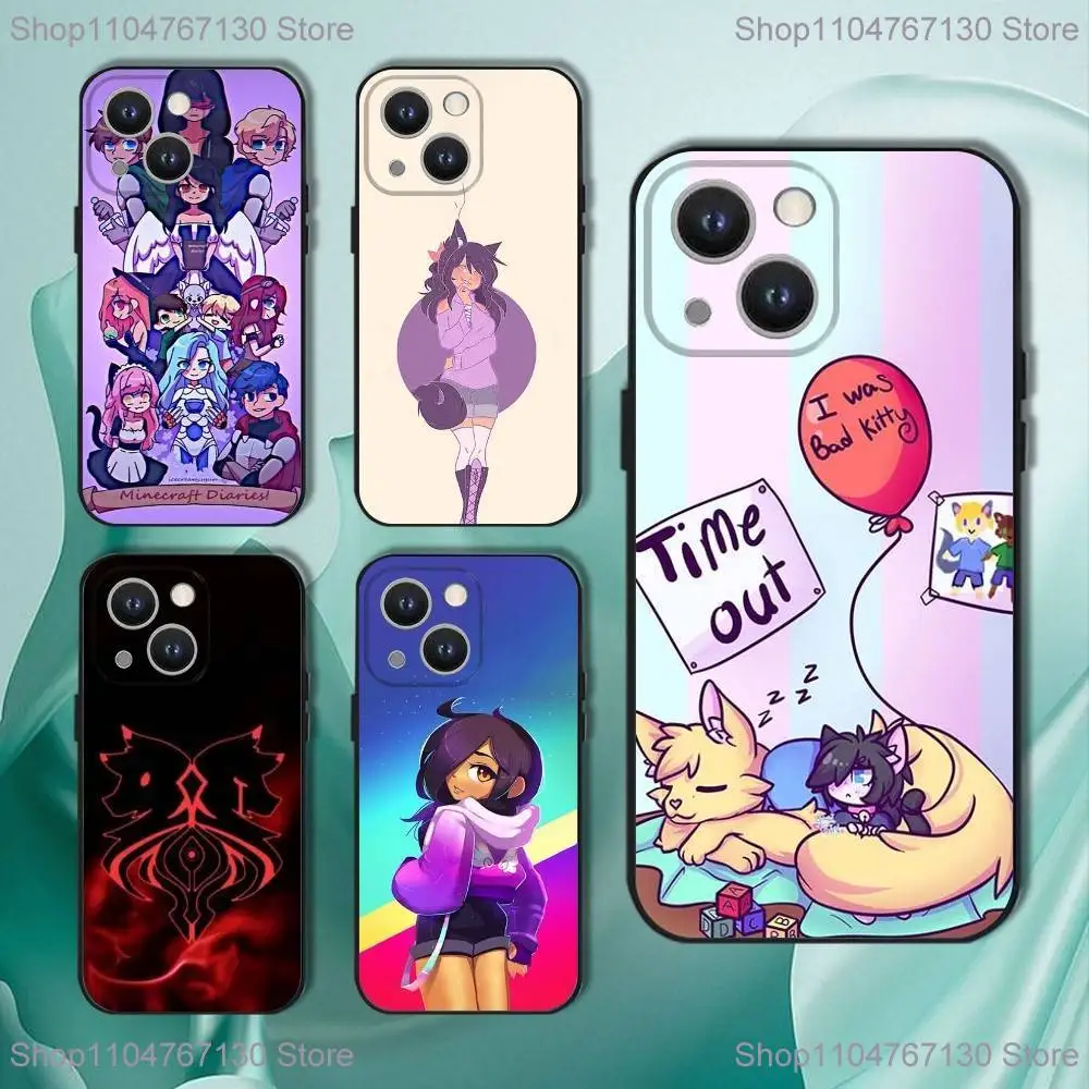 

A-Aphmau Meow Anime Cats Phone Case For iPhone 16,15,14,13,12,11,Pro,XS,Max,XR,Plus,E,SE4,Mini Black Soft Cover