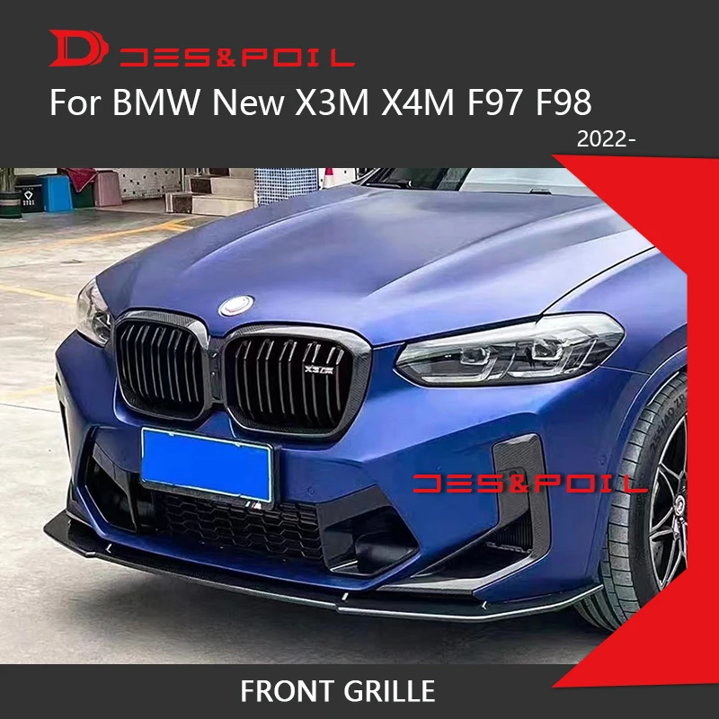 Dry Carbon Fiber Front Grille For BMW X3m X4m F97 F98 LCI Grill Frame Auto Racing Grid 2022