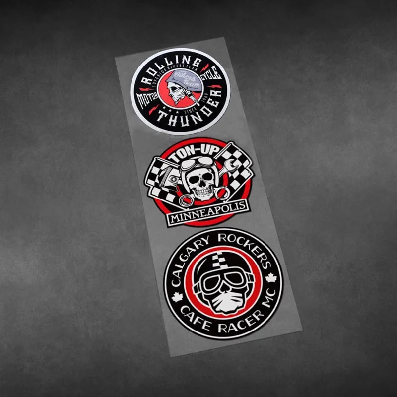 Retro Cafe Racer Decals Vintage Knight Skull Helmet Motorcycle Car Modification Stickers Vinyl Waterproof Reflective Pegatinas