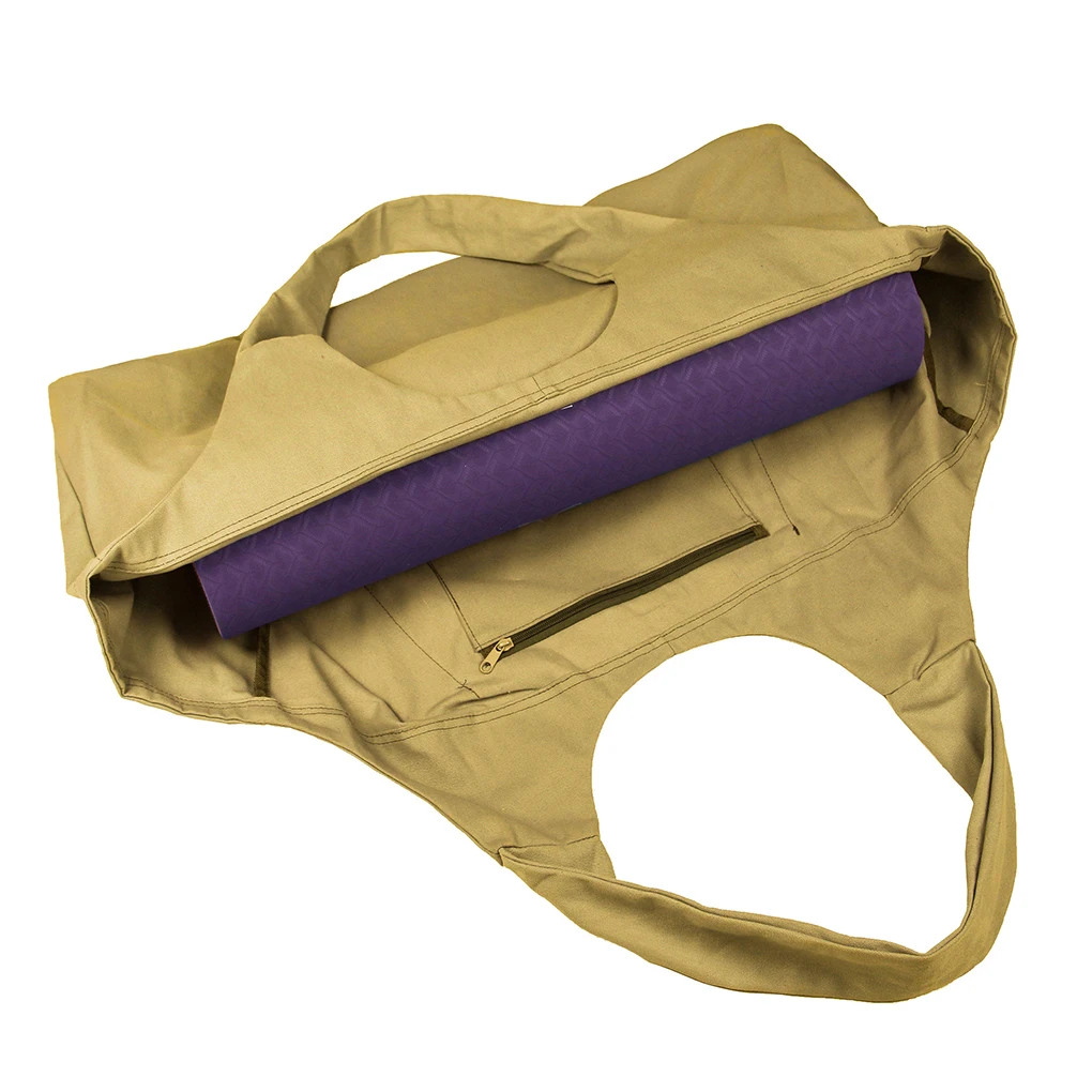 

Canvas Yoga Mat Bag Pouch Indoor Outdoor Sports Tote Organizing Pocket