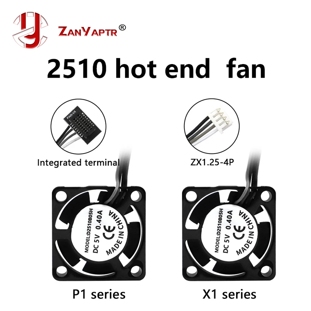 2510 Mini Fan 5V With Cable Hot End Cooling Cooler For Bambu Lab P1P P1S X1 X1C 3D Printer hotend Heater