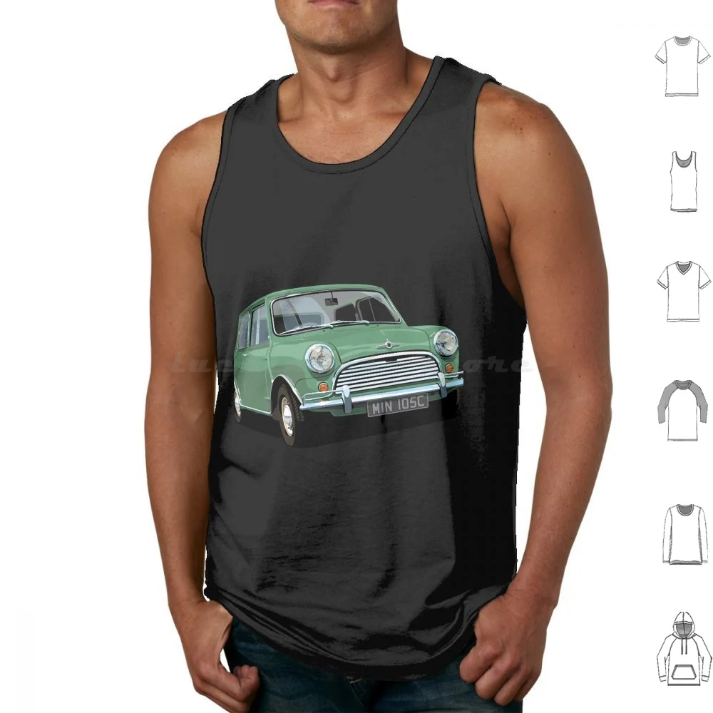 Green Mini Cooper Tank Tops Print Cotton Mini Cooper S Cooper Mini Cooper Morris Retro Car Sixties