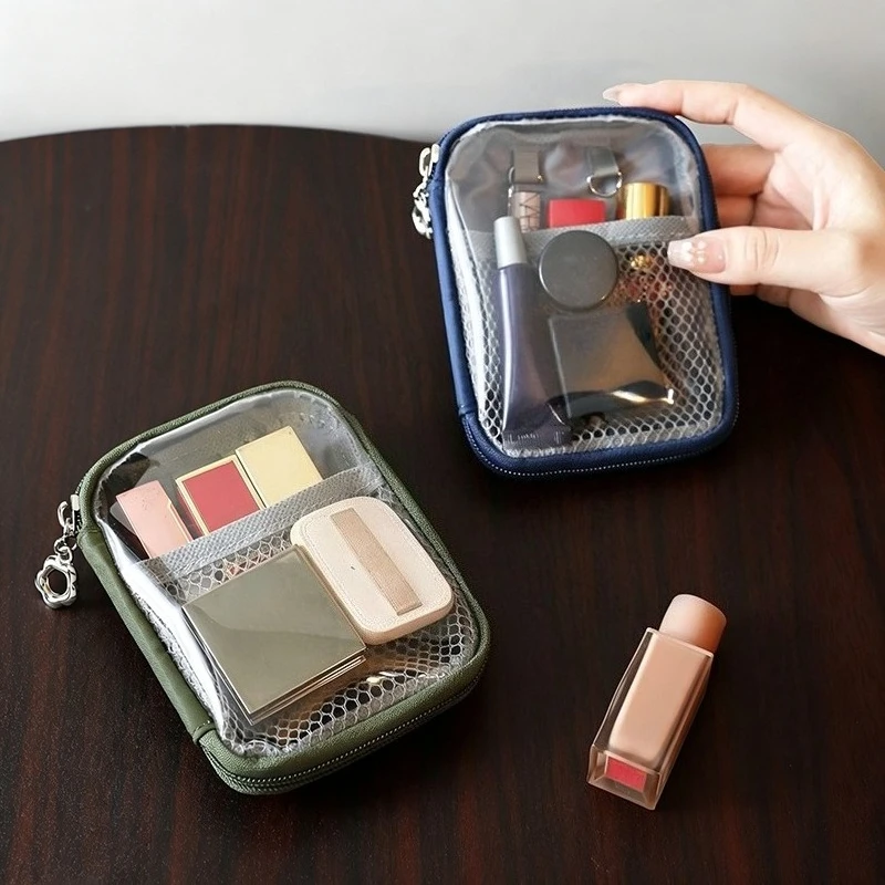 Makeup Bag Portable Cosmetic Pouch - Compact Cube Design - for Travel Outdoor Gym Bathroom Vanity - Makeup Organizer Bag Holder