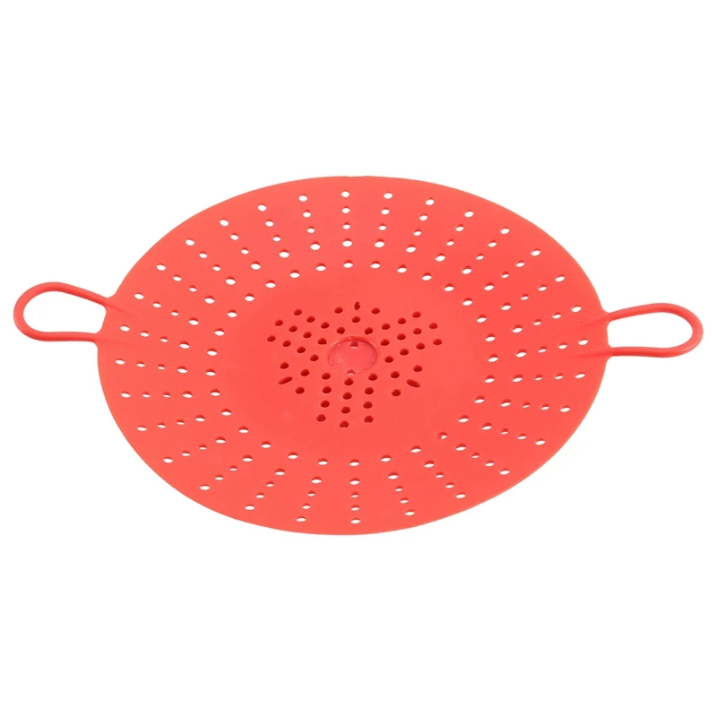 2 Pcs Silicone Steamer,Vegetable Steamer Basket Insert For Pressure Cookers, Microwavable, Multicookers,Red